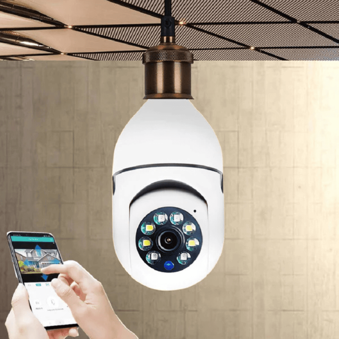 Bombilla Cámara Wi-Fi IR Noche Hogar Int