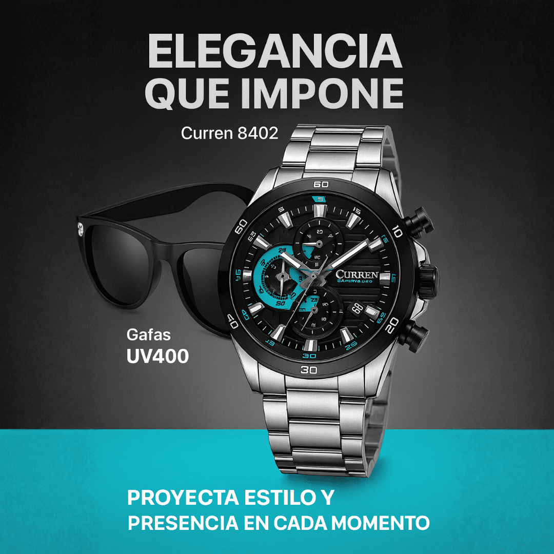 Combo Reloj Curren 8402+Gafas Wayfarer