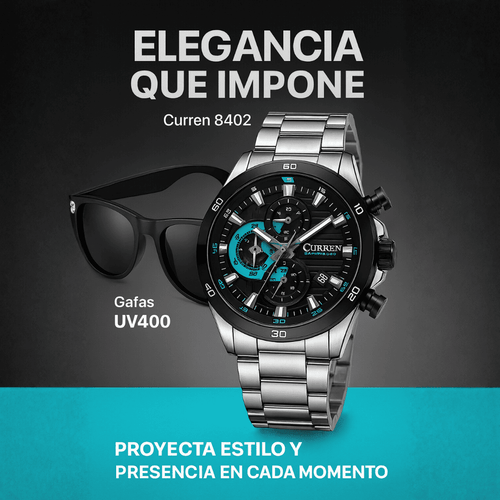 Combo Reloj Curren 8402+Gafas Wayfarer