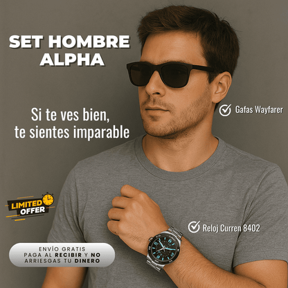 Combo Reloj Curren 8402+Gafas Wayfarer